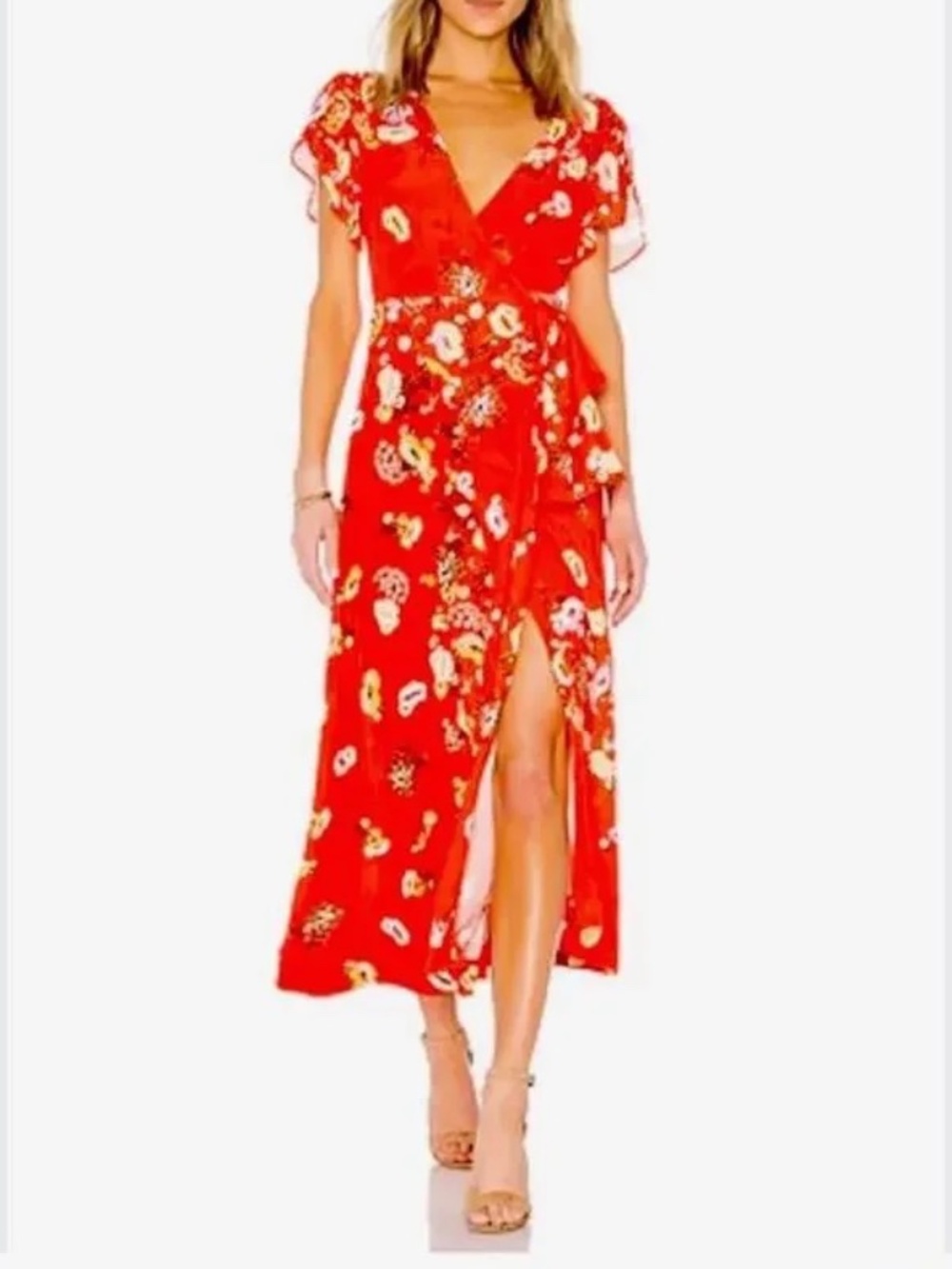 Free People Jess Wrap Dress in Floral